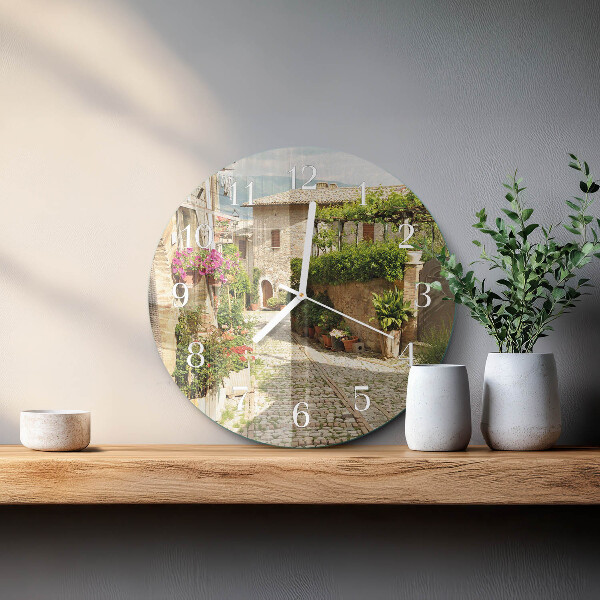 Round wall clock Flowers Alley