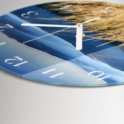 Round wall clock Mountains Grass
