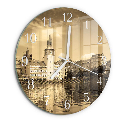 Round wall clock Sepia Castle