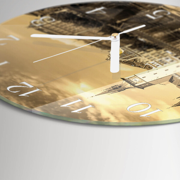 Round wall clock Sepia Castle