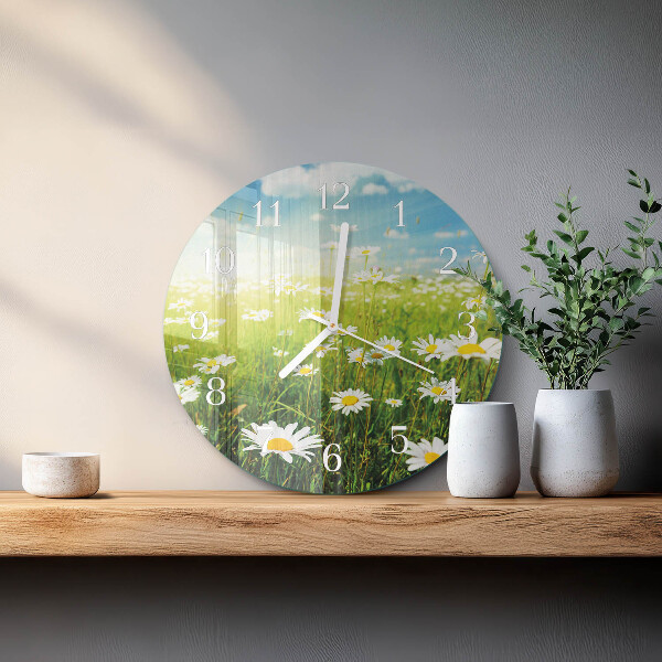 Round wall clock Daisies
