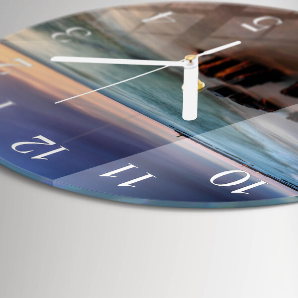 Round wall clock Beach Sea