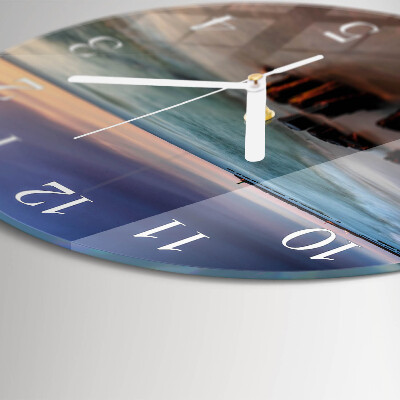 Round wall clock Beach Sea