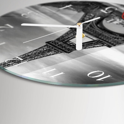 Round wall clock Eiffel Tower car