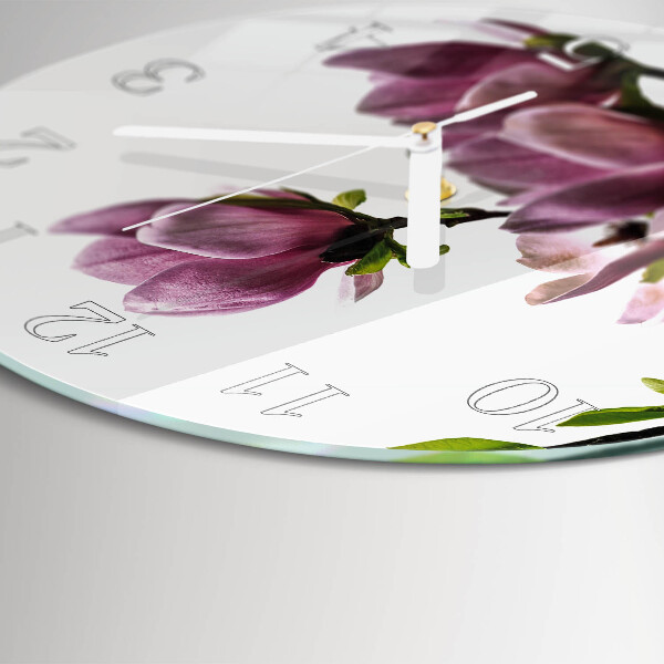 Round wall clock Magnolia Flower