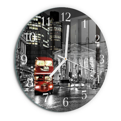 Round wall clock London bus