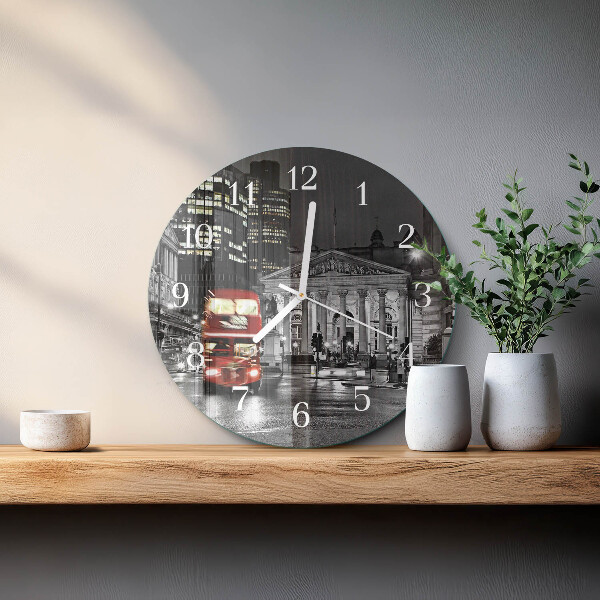 Round wall clock London bus