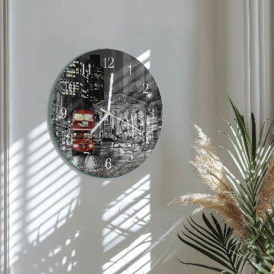 Round wall clock London bus