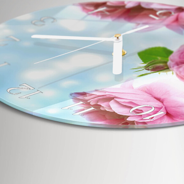 Round wall clock Peonies