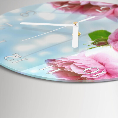 Round wall clock Peonies
