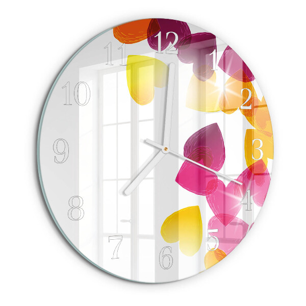 Round wall clock Colorful Hearts