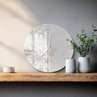 Round wall clock Floral Art