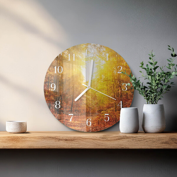Round wall clock Autumn Forest