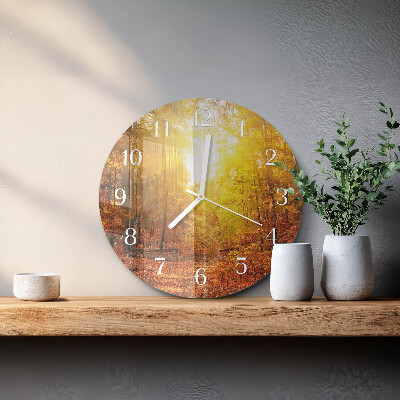 Round wall clock Autumn Forest