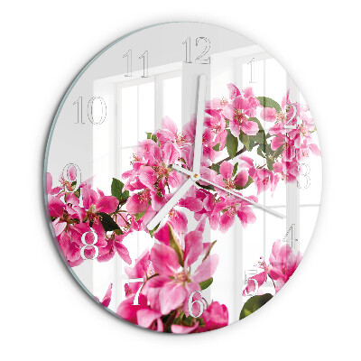 Round wall clock Flowers