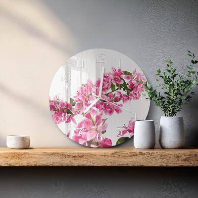 Round wall clock Flowers