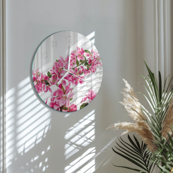 Round wall clock Flowers