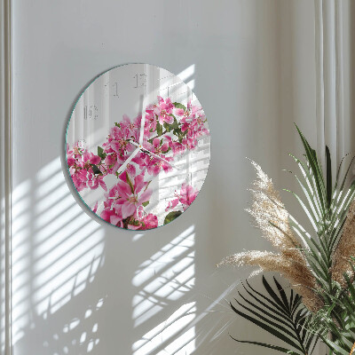 Round wall clock Flowers