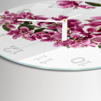 Round wall clock Flowers