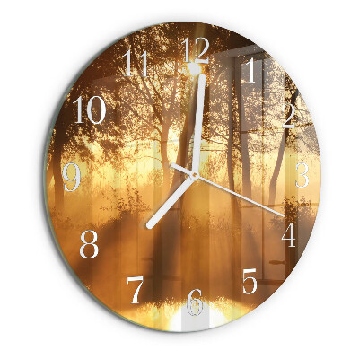Round wall clock Trees Fog