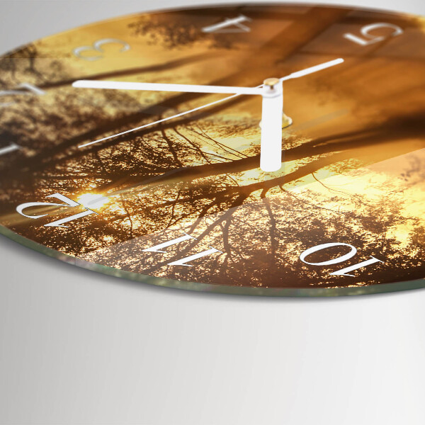 Round wall clock Trees Fog