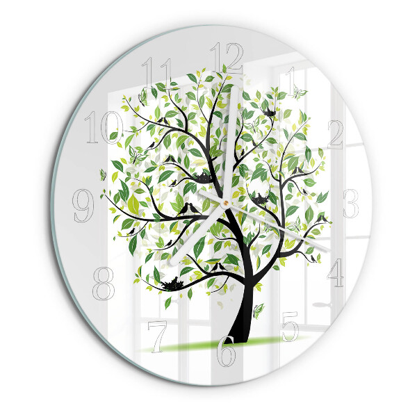 Round wall clock Tree
