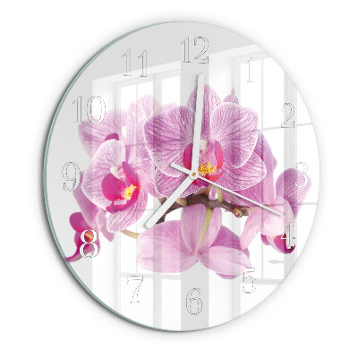 Round wall clock Orchids