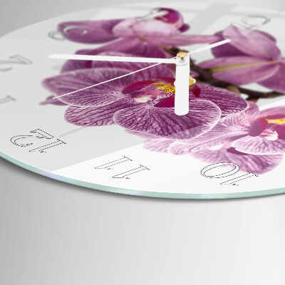 Round wall clock Orchids