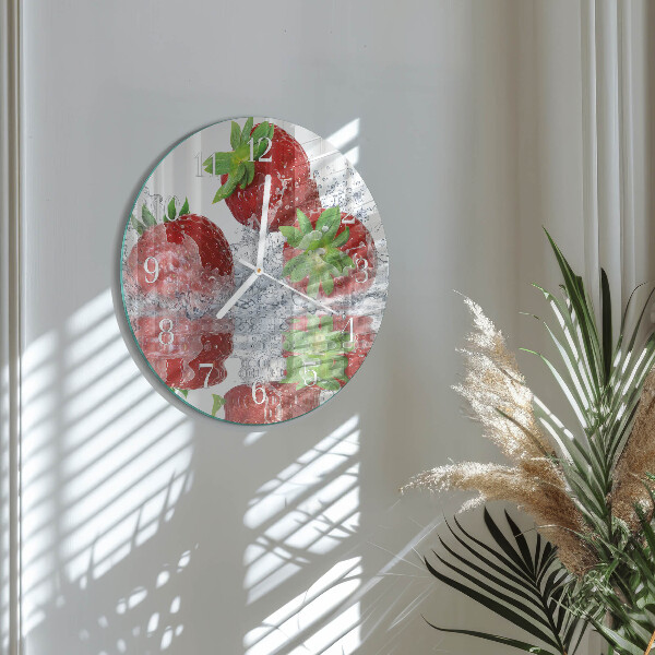 Round wall clock Strawberries