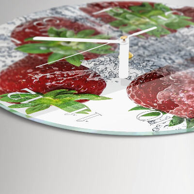 Round wall clock Strawberries
