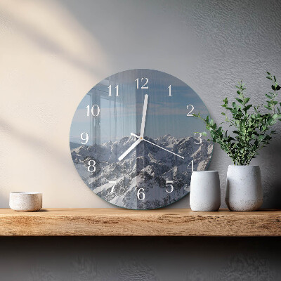 Round wall clock Mountains