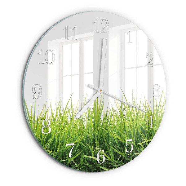 Round wall clock Grass