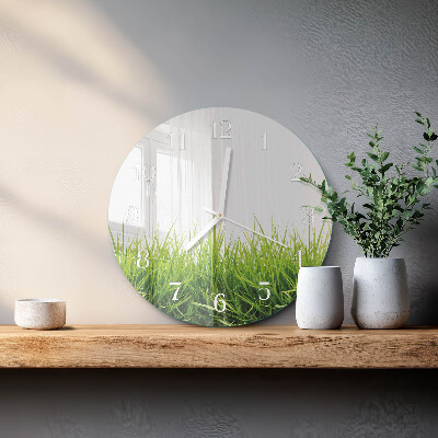 Round wall clock Grass