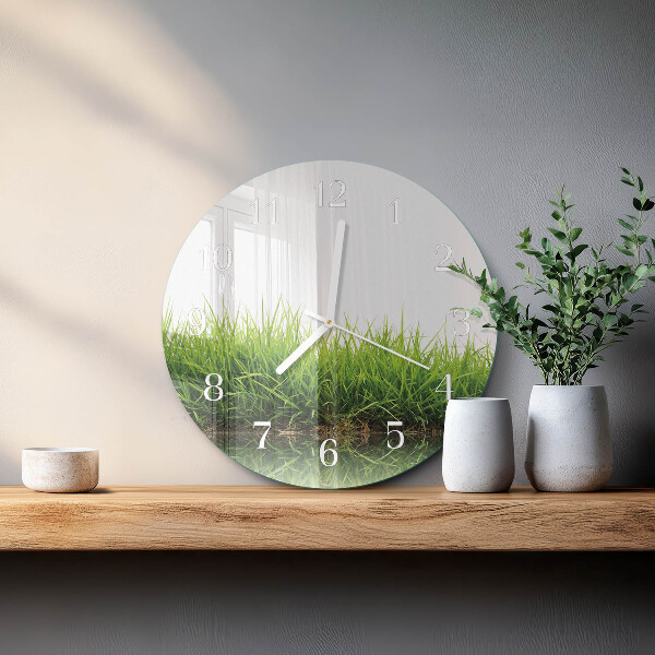 Round wall clock Grass