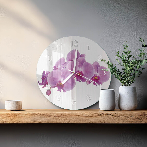 Round wall clock Orchid