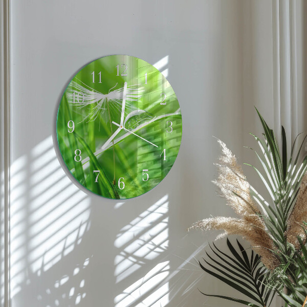 Round wall clock Grass