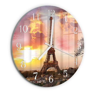 Round wall clock Eiffel Tower Paris