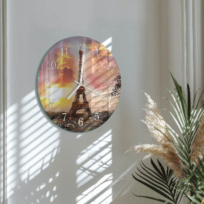 Round wall clock Eiffel Tower Paris