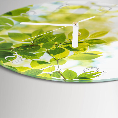 Round wall clock Leaves