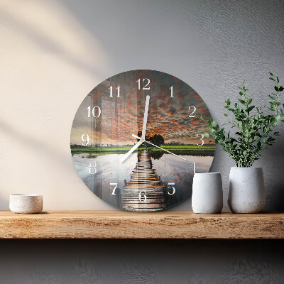 Round wall clock Meadow Bridge