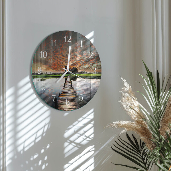 Round wall clock Meadow Bridge