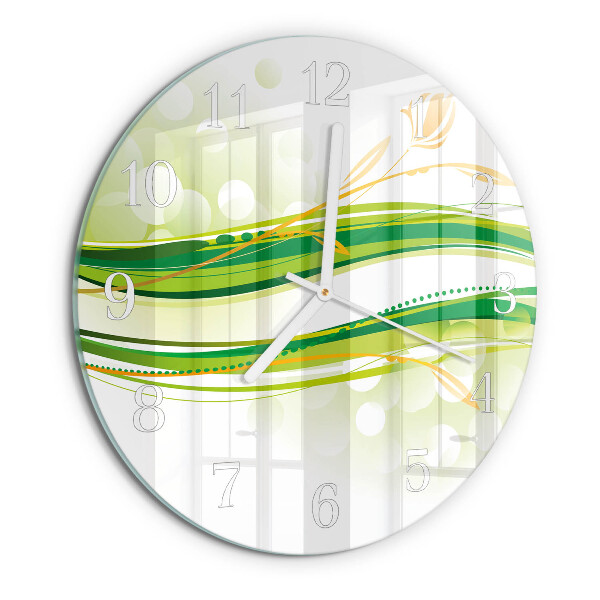 Round wall clock Abstract Lines