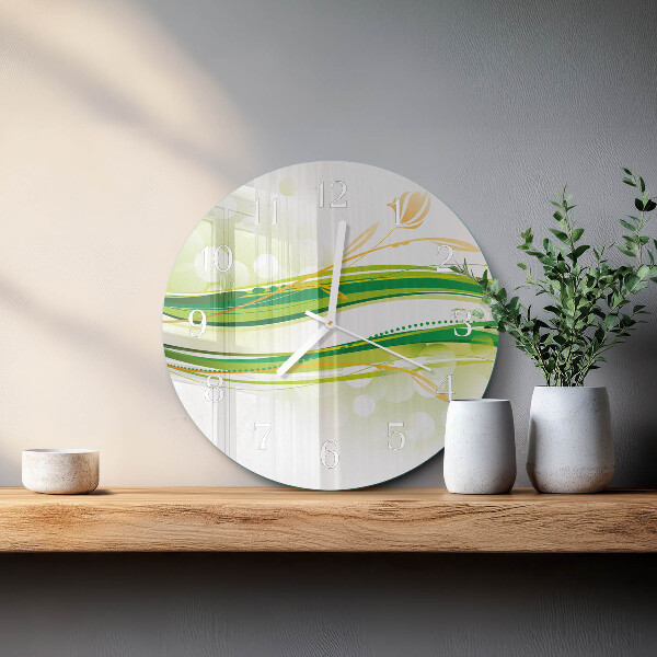 Round wall clock Abstract Lines