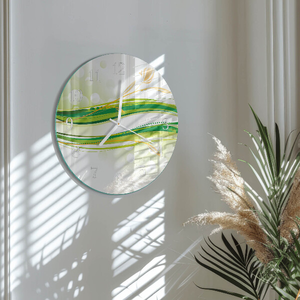 Round wall clock Abstract Lines