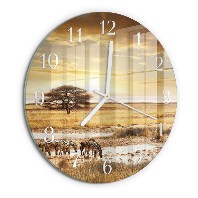 Round wall clock Zebras