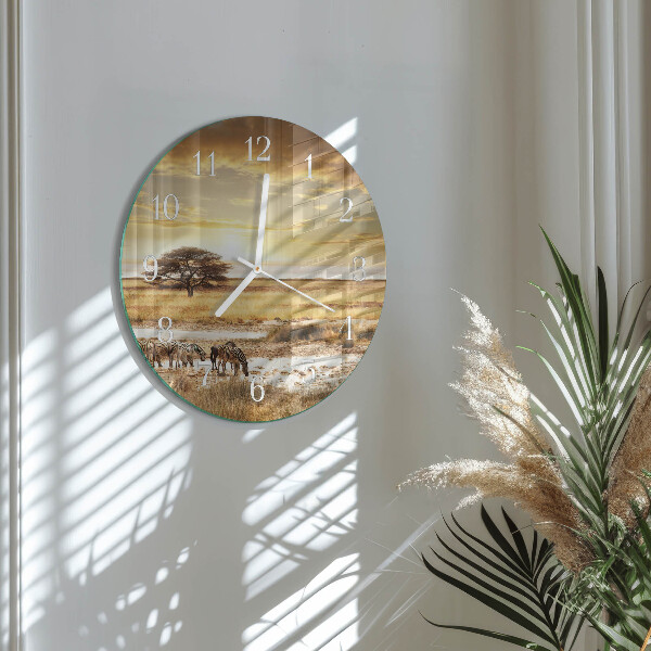 Round wall clock Zebras