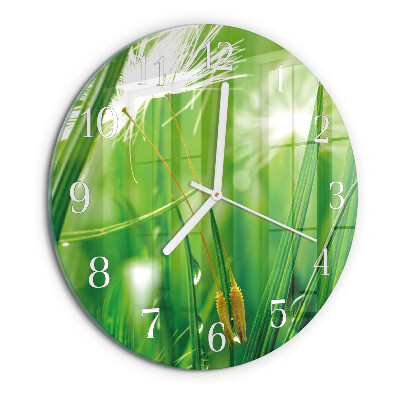Round wall clock Grass