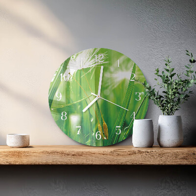 Round wall clock Grass