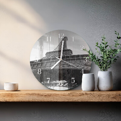 Round wall clock Eiffel Tower Paris