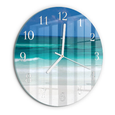 Round wall clock Beach Sea